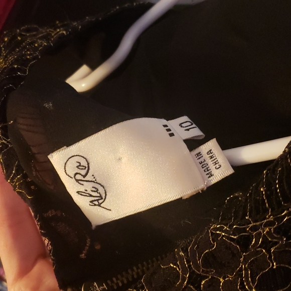 Ali Ra Black Gold Lace Minidress - Picture 5 of 5